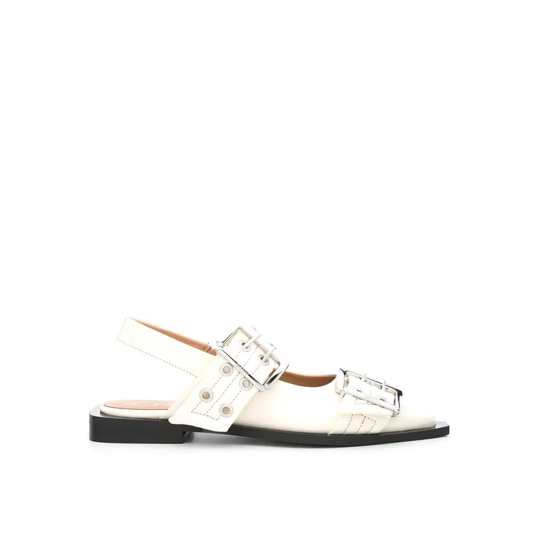 Ganni Feminine Buckle Eco-leather Slingback