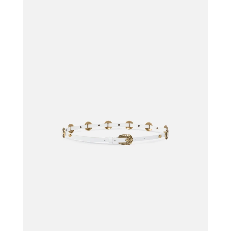 Pinko - Ceinture fine avec plaques en métal gravées de 1 cm - XS