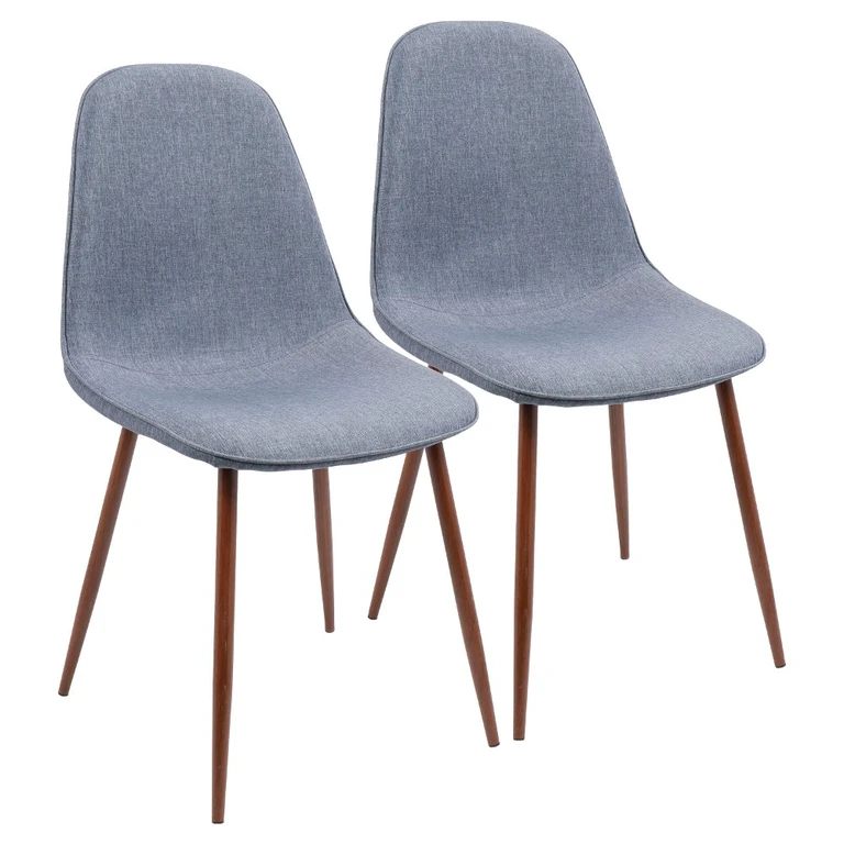 Mid Century Blue Dining Room Chair (Set of 2) - Pebble