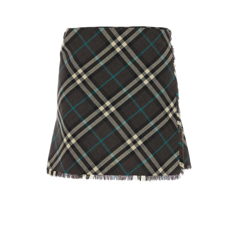 Burberry Embroidered Polyester Blend Mini Skirt Snugipcheck Exterior: Wool Gonne - Women