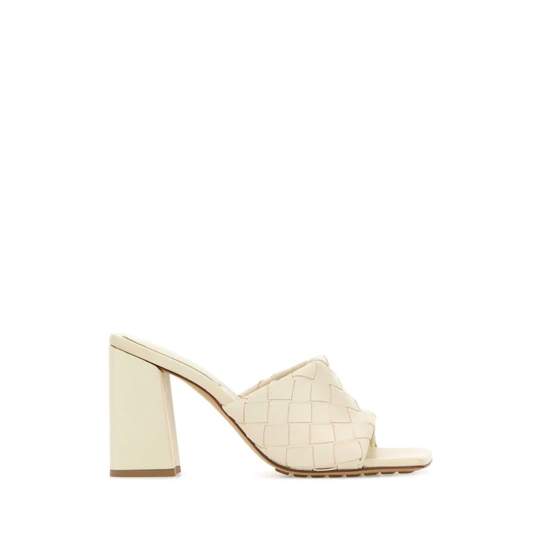 Bottega Veneta Ivory Nappa Leather Parco Mules Seasalt Sandali - Women