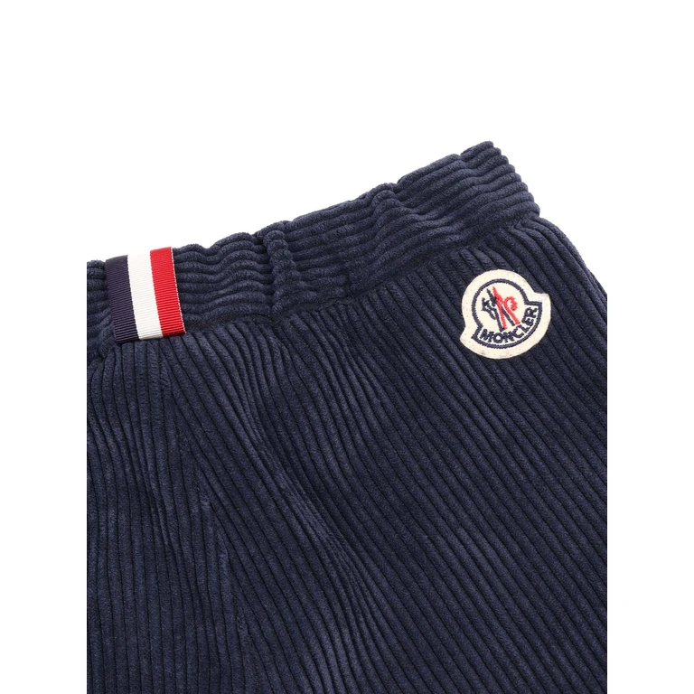 Moncler Baby Trousers Blue Polyester Elastane Polyamide