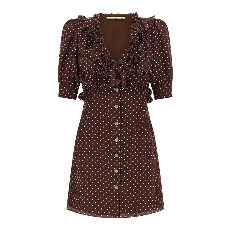 Alessandra Rich Ruffled Polka-dot Mini Dress