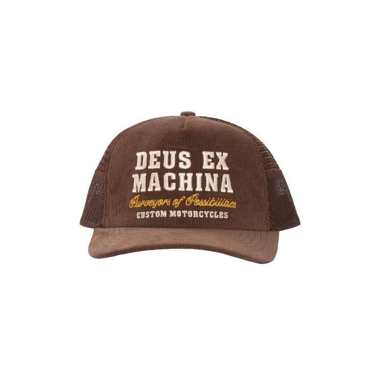 Deus Ex Machina Gumshoe Cord Trucker Brown Hat - Men