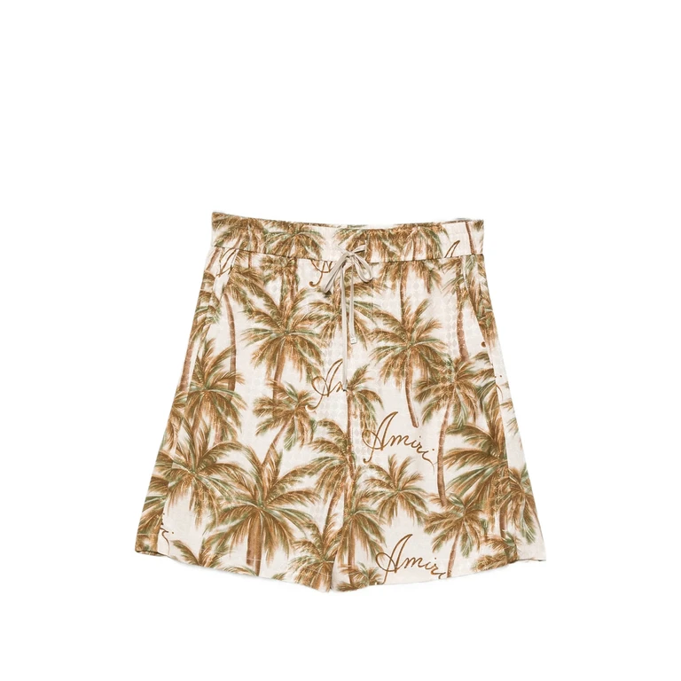 Amiri Palm-tree-print Logo-embroidered Shorts