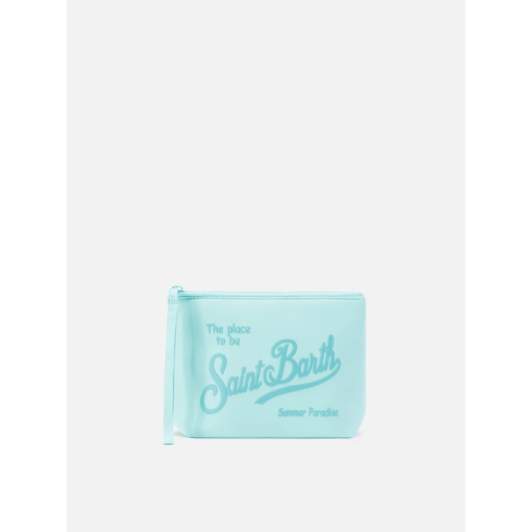 Mc2 Saint Barth Aline Scuba Pouch Solid Aqua Green Pochette - Unisex