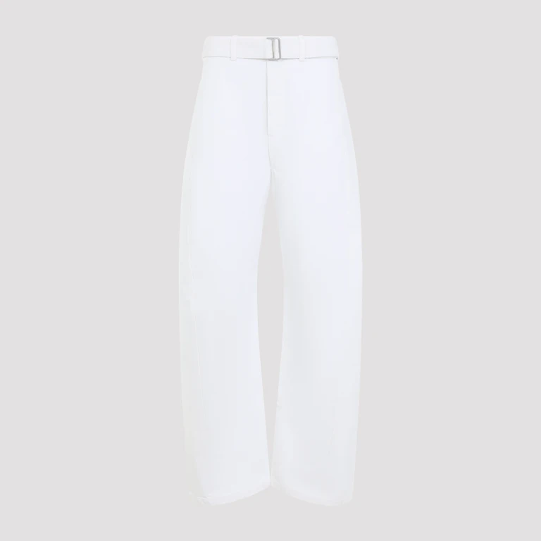Lemaire Twisted Belted Pants White Cotton - Women