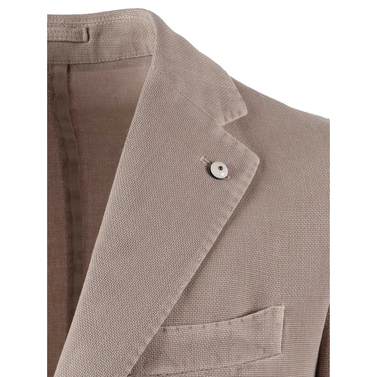 Lbm 1911 Lubiam Jacket Grey Cotton Ramie - Men