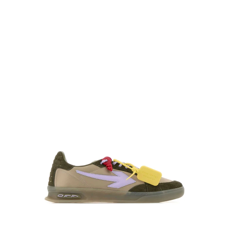Off-White Two-Tone Suede And Fabric End Of Play Sneakers Brownlavander - Men