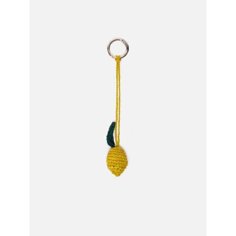 Mc2 Saint Barth Bag Charm With Mini Lemon Raffia Yellow Small Accessories - Unisex