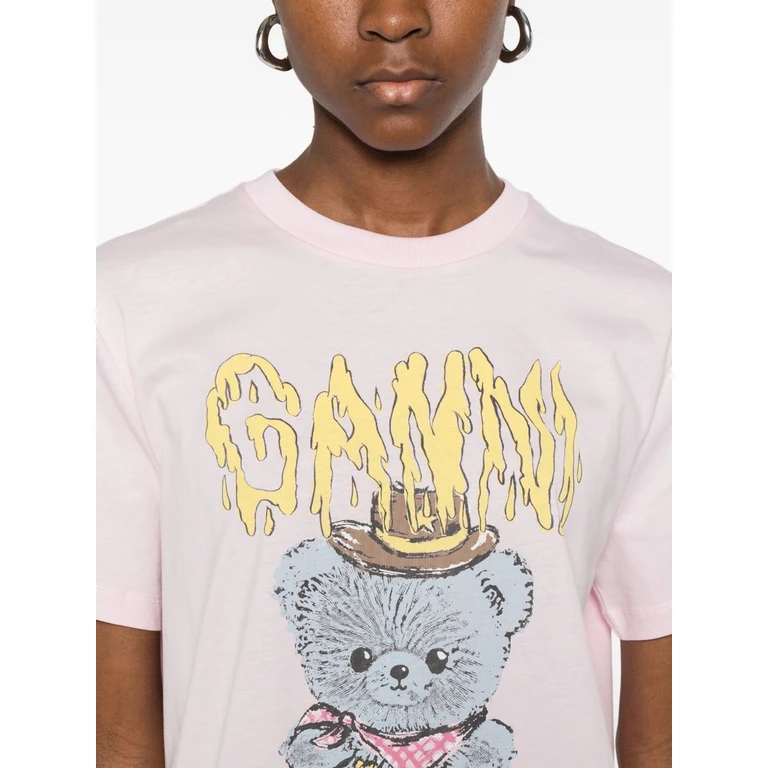 GANNI T-shirts and Polos Pink Organic Cotton - Women