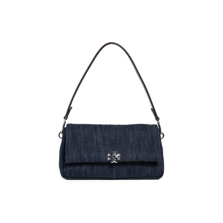 Tory Burch Charlie Denim Small Shoulder Bag Midnight One Size