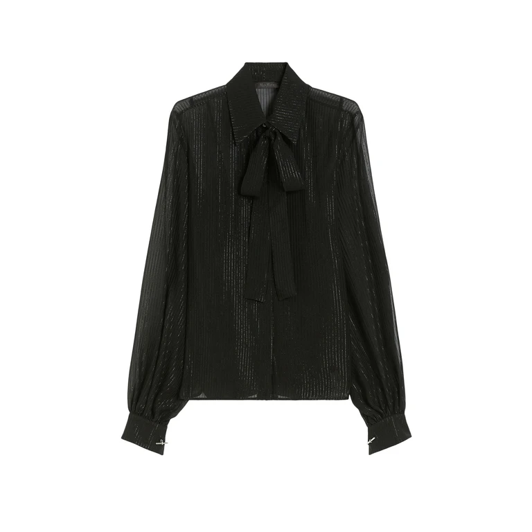 Max Mara Scafati Silk Shirt With Lurex Profiles