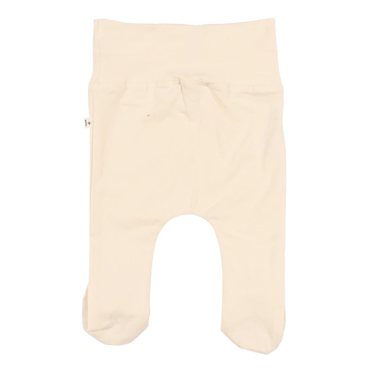 One More In The Family Leggings W-Feet Beige Organic Cotton Elastane