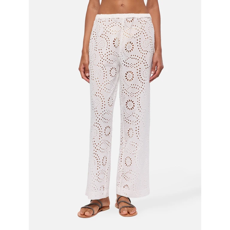 Mc2 Saint Barth Inez White Sangallo Lace Pants - Women