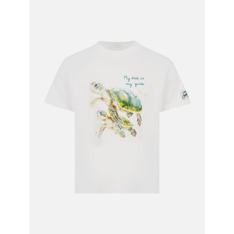 Mc2 Saint Barth Cotton T-Shirt With My Dad Is Guide Embroidery White