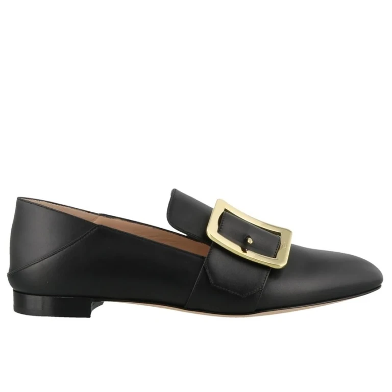 Bally Ladies Janelle Black Leather Loafers