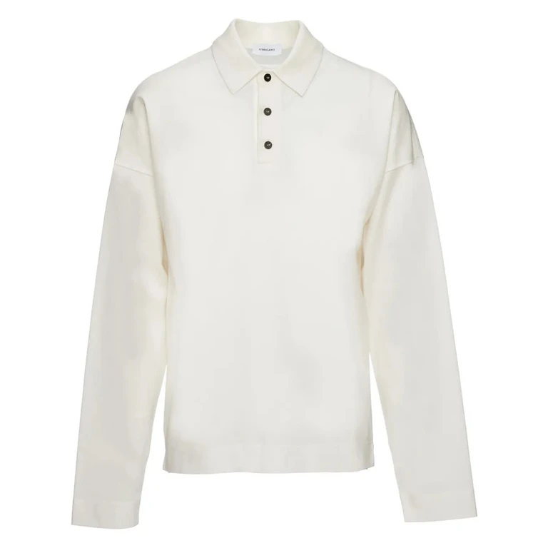 Ferragamo Long-Sleeve Cotton Polo Shirt