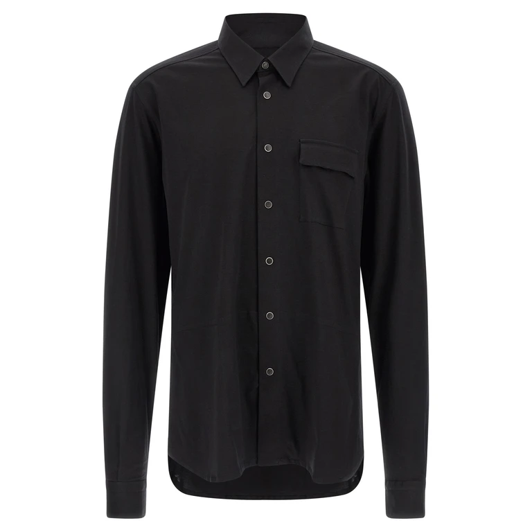 Black Cotton Blouse - Men