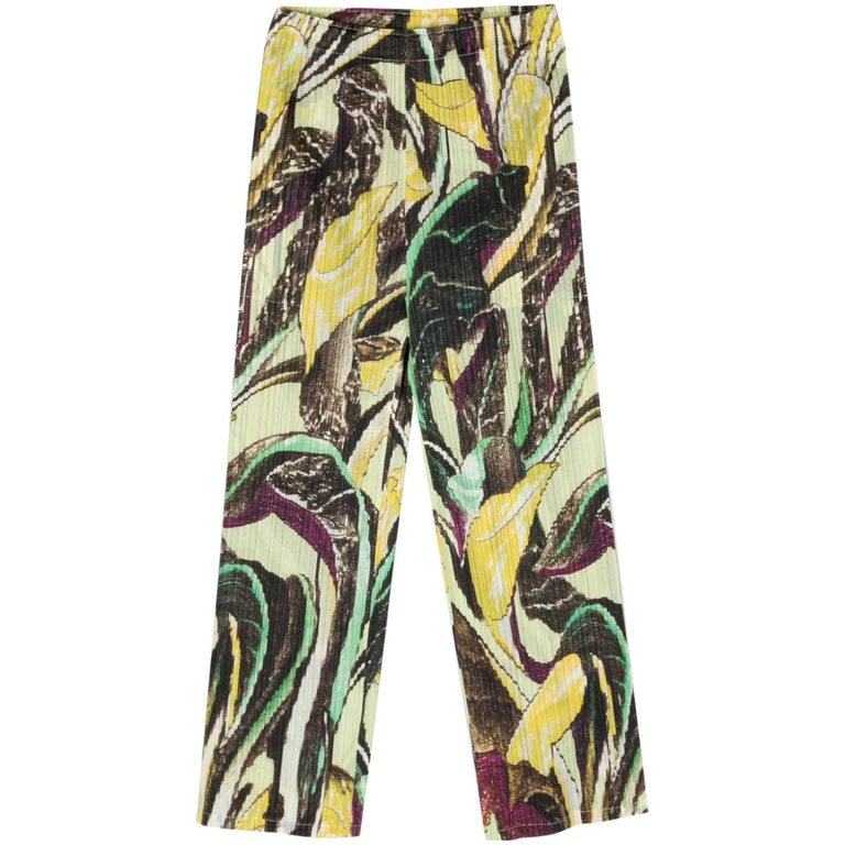 Pleats Please Issey Miyake Pantalons Décontractés - Vert