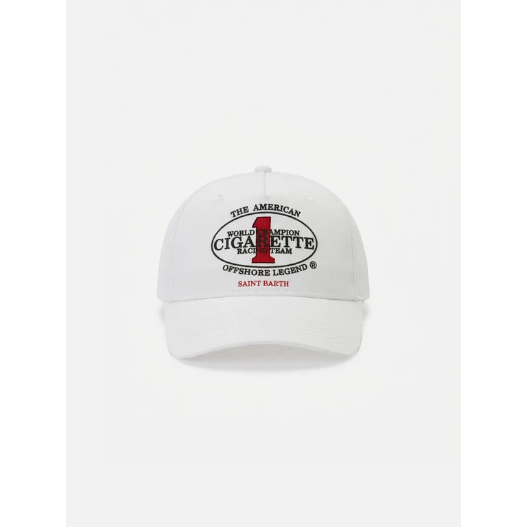 Mc2 Saint Barth Baseball Cap With Visor White Cotton Embroidery Special Edition Hat - Unisex