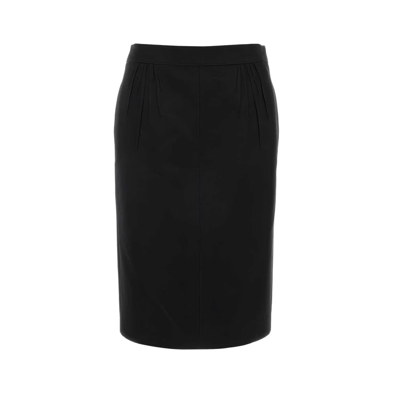 Saint Laurent Black Satin Skirt Noir Exterior: Viscose Gonne - Women