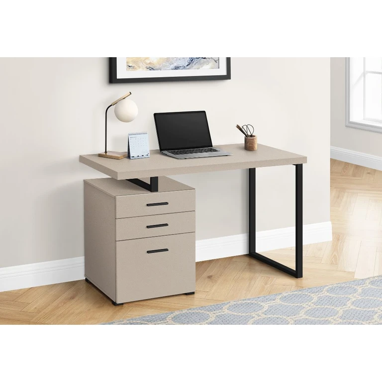 Taupe and Black Computer Desk