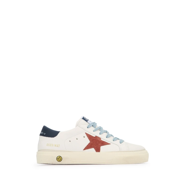 Golden Goose Deluxe Brand May Nappa Upper Suede Sta Whiteredblue Leather / Sole: Rubber Sneaker