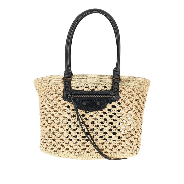 BALENCIAGA Raffia medium 'Le City' basket bag Woman One Size