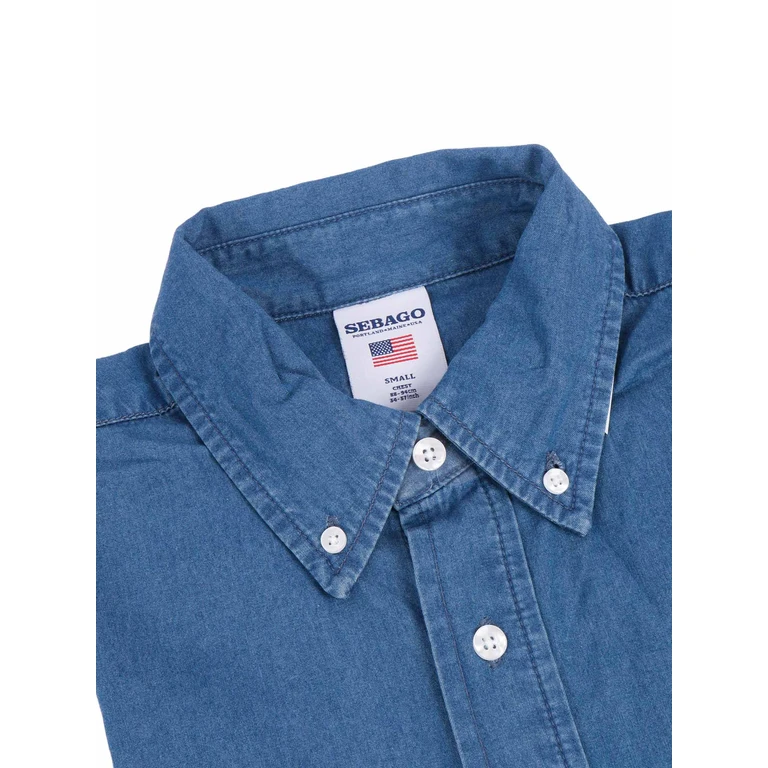 Casual Cotton Long-Sleeved Shirt with Button-Down Collar (72127WW732)