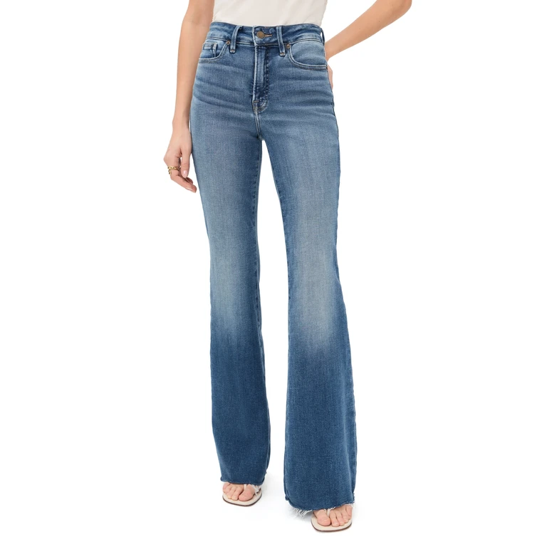 Good American Good Legs Flare Jeans Blue004 0