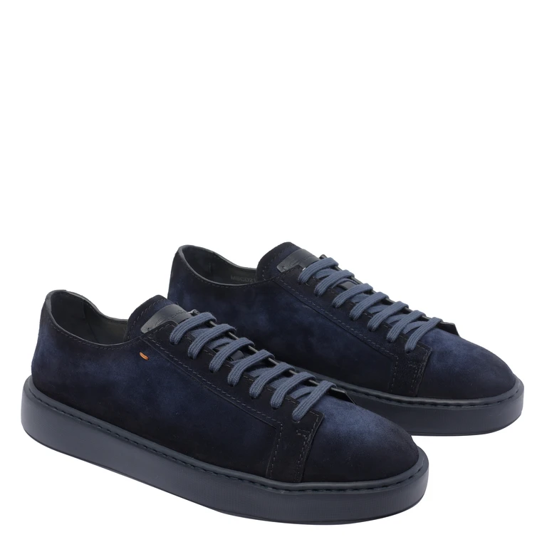 Santoni Blue Suede Leather/rubber Sole - Men
