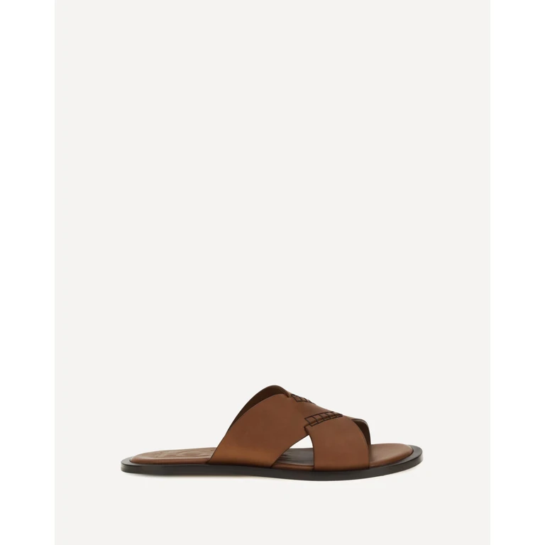 LOEWE Flex cross leather Slide Sandals Male 42