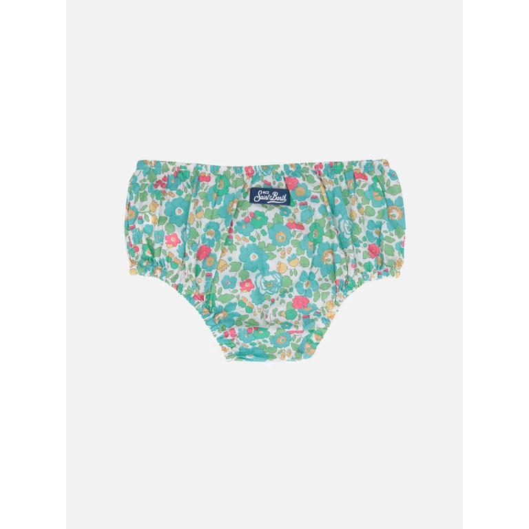 Mc2 Saint Barth Infant Bloomers Pimmy With Betsy Print Made Liberty Fabric Green Bottom_apparel - Kids