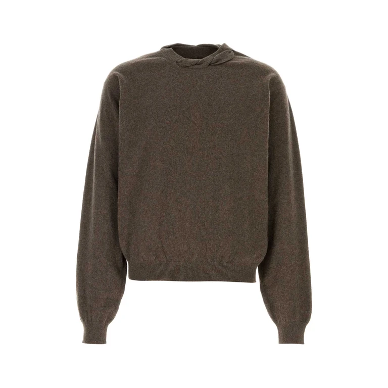 Brown Cashmere Blend Sweater Md87_76 Exterior: Nylon Wool Maglieria - Men