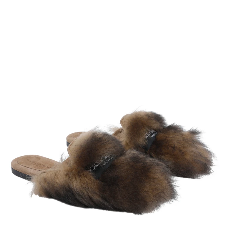 Dolce & Gabbana Cognac Leather Flats
