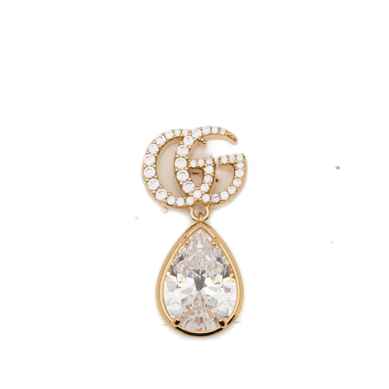 Gucci Double G Crystal-embellished Drop Earrings