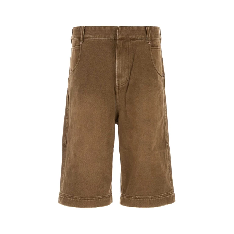 Entire Studios Brown Denim Bermuda Shorts Militarystone Exterior: Cotton - Men