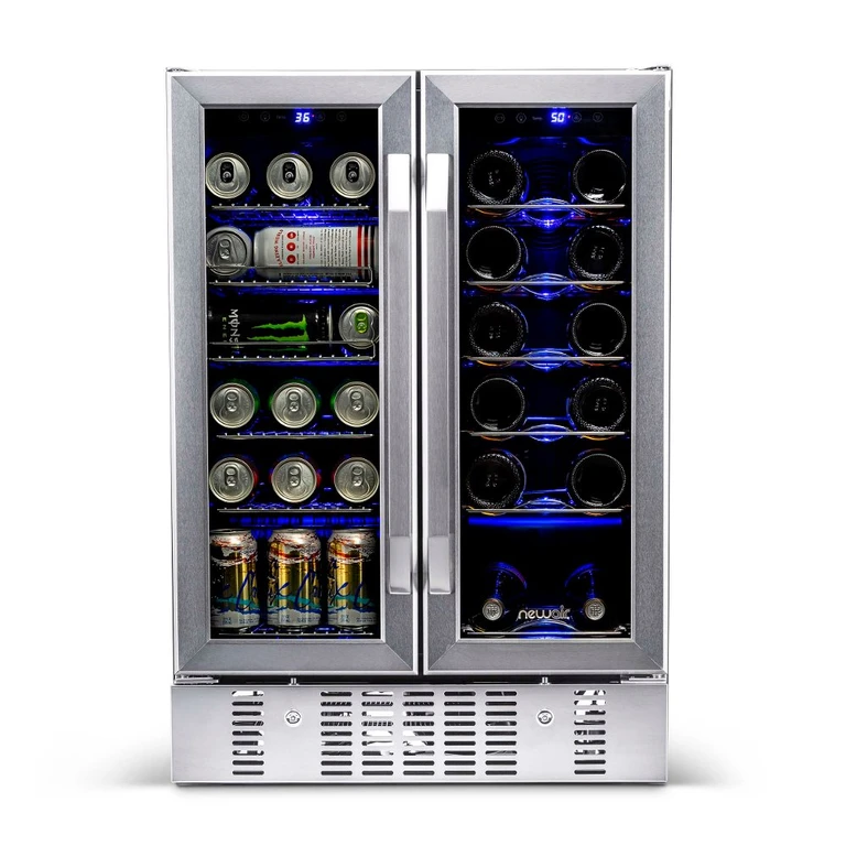 New Air 24 Inch Dual Zone Mini Fridge - Stainless Steel