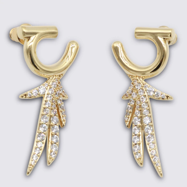 Jil Sander Gold Metal Earrings