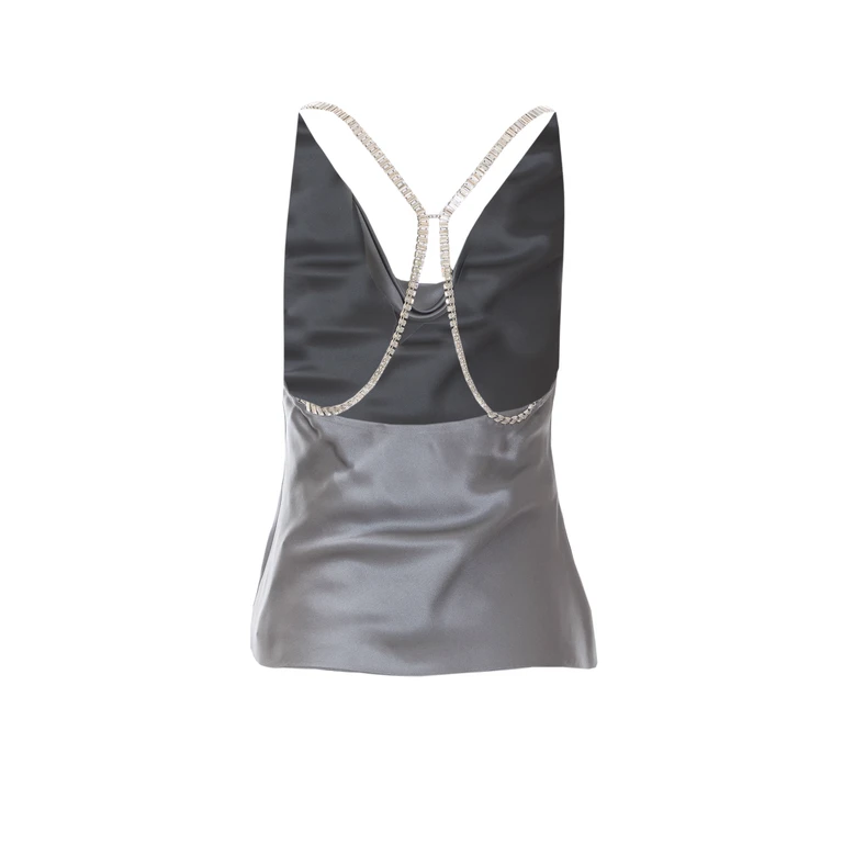 Patrizia Pepe Silk Top With Jewel Detail