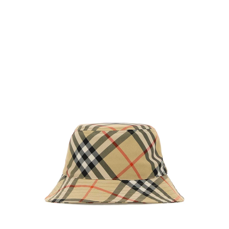 Burberry Embroidered Canvas Bucket Hat Sandipcheck Polyester Cappelli E Fasce Per Capelli - Unisex