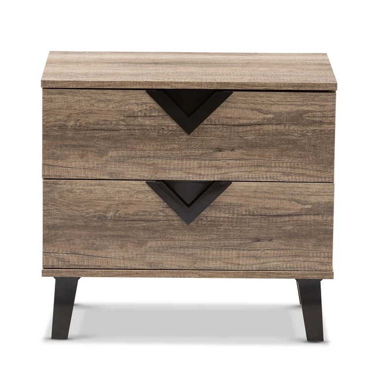 Swanson Modern Light Brown 2-Drawer Nightstand