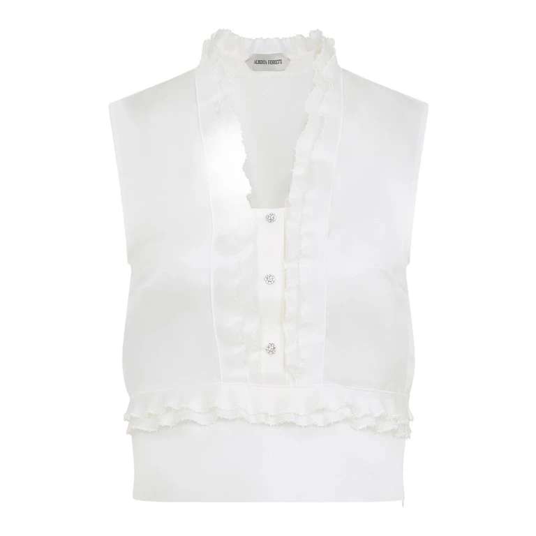 Alberta Ferretti Top - Crème