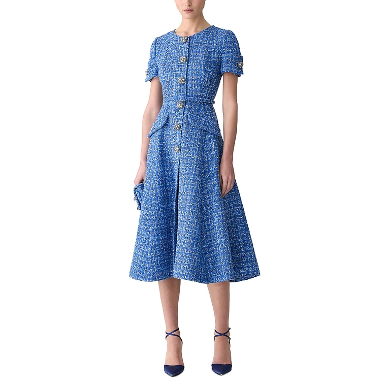 Carolina Herrera Embellished Button Dress