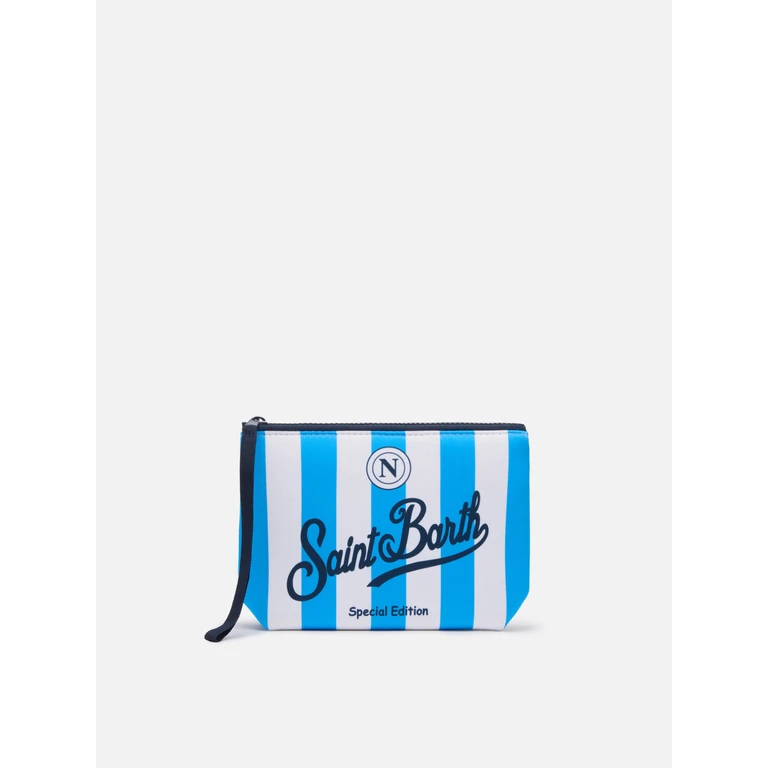 Mc2 Saint Barth Aline Scuba Pochette With Napoli Patch Ssc Special Edition Blue - Unisex