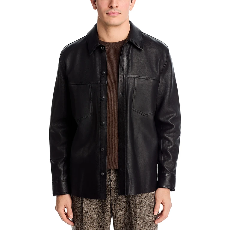 Simkhai Gibson Leather Shirt Jacket