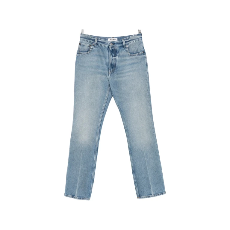 Miu Miu Logo-detail Straight-leg Jeans