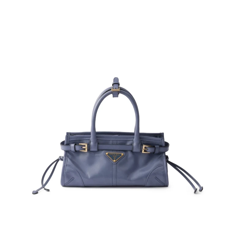 Light Blue Suede Mini Prada Bonnie Handbag