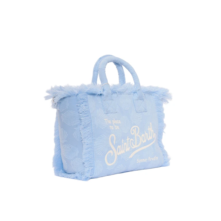 Mc2 Saint Barth Colette Sponge-Terry Embossed Shell 31 Emb Light Blue Polyester Handbag